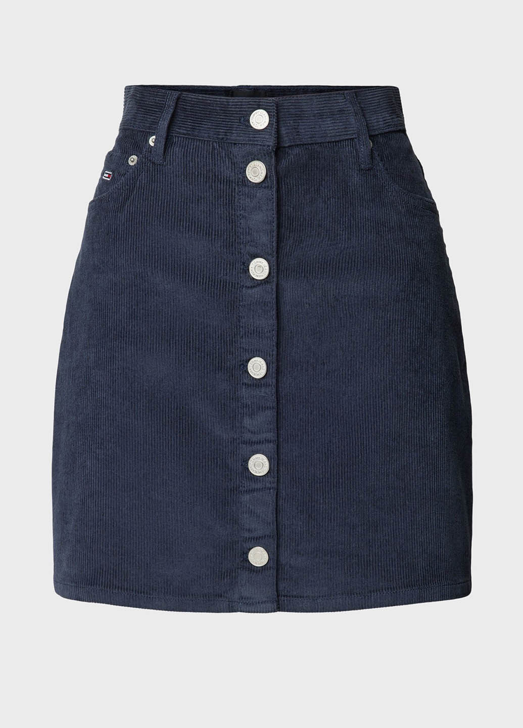 Синяя кэжуал однотонная юбка Tommy Jeans а-силуэта (трапеция)