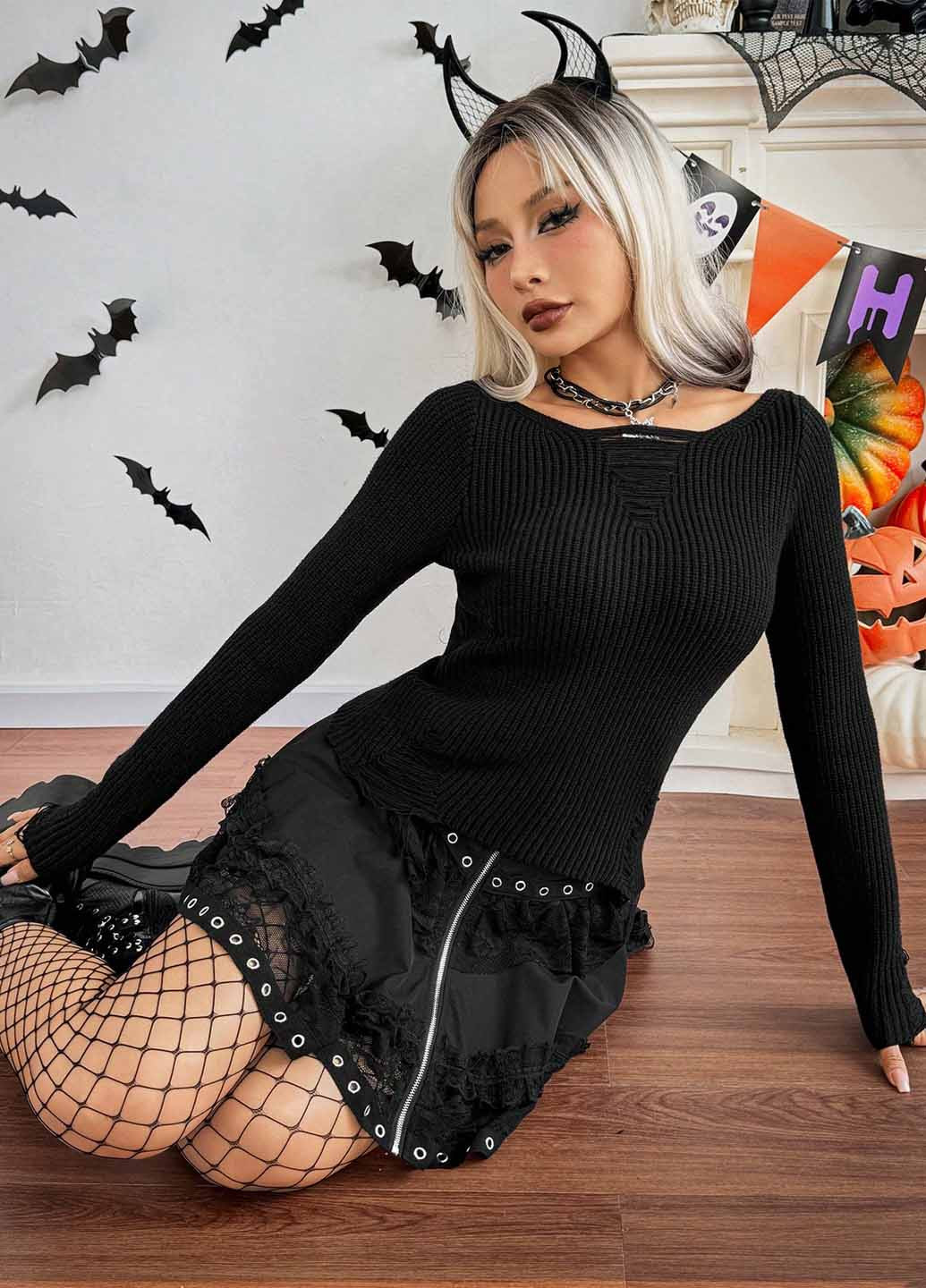 Черный демисезонный джемпер джемпер SHEIN