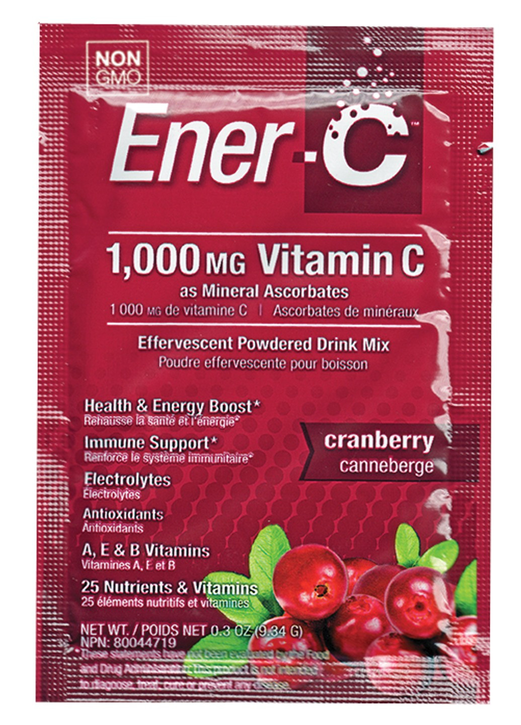 Вітамінний Напій для Підвищення імунітету, Смак Клюкви, Vitamin C,, 30 пакетиків Ener-C (255409664)