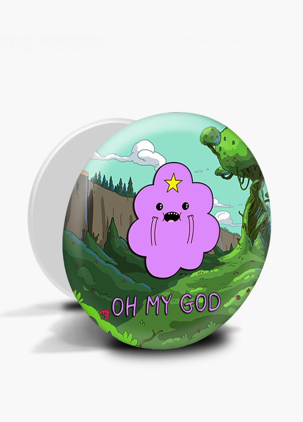 Попсокет (Popsockets) тримач для смартфону Принцеса бубльгум Час Пригод (Adventure Time) (8754-1575) Чорний MobiPrint (216748315)