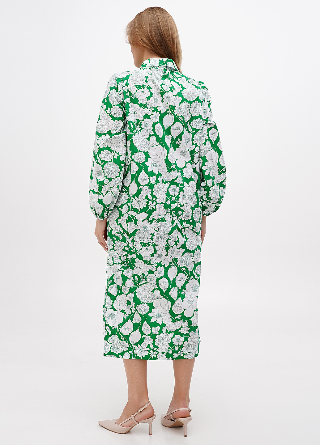 Зеленое кэжуал платье J.Crew с цветочным принтом