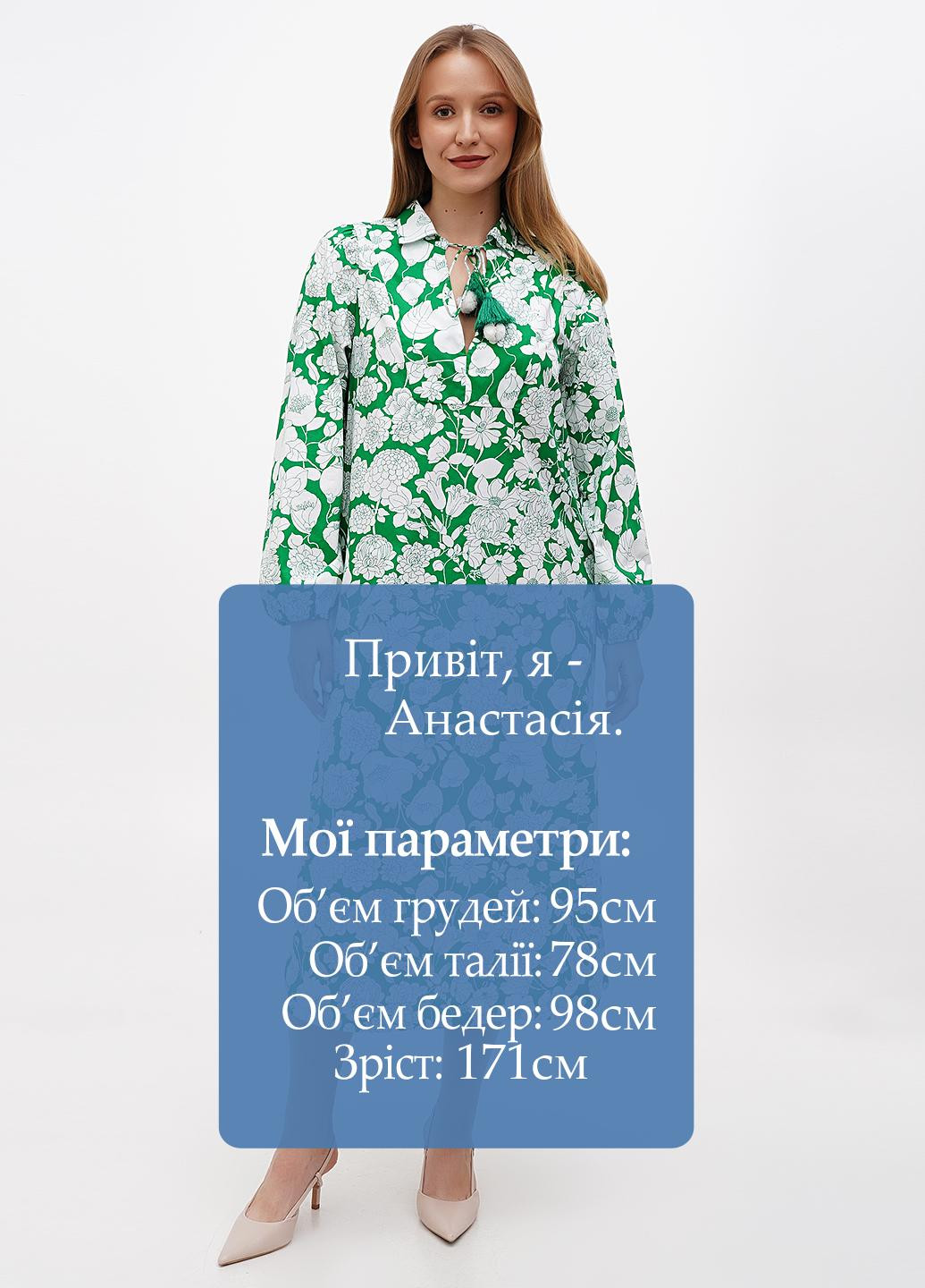 Зеленое кэжуал платье J.Crew с цветочным принтом