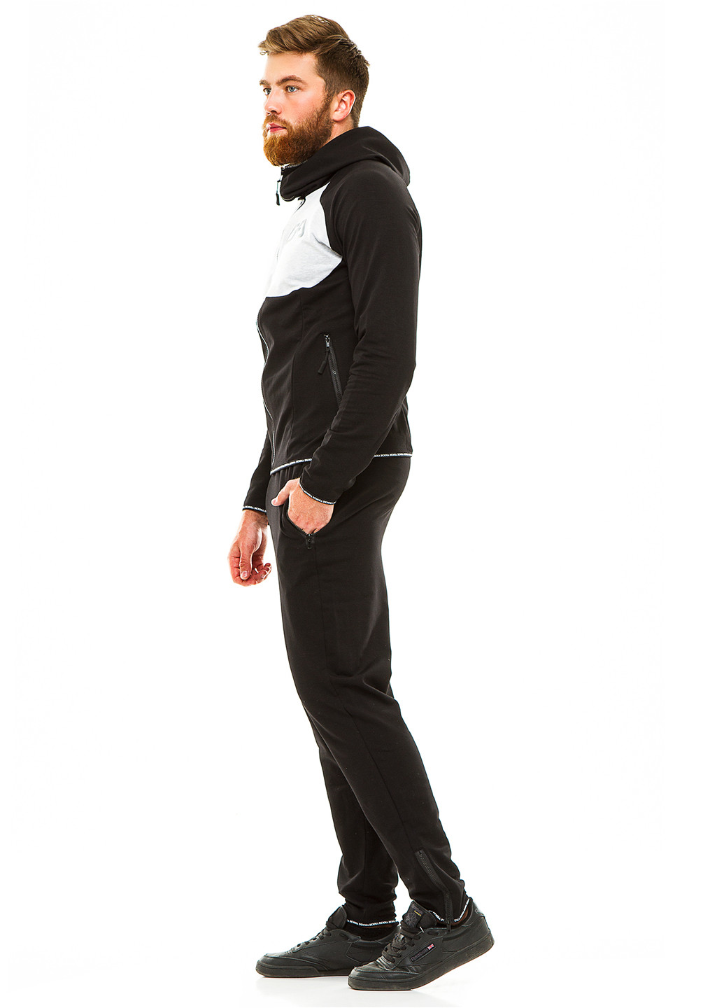 Чорний демісезонний костюм (кофта, брюки) брючний Demma