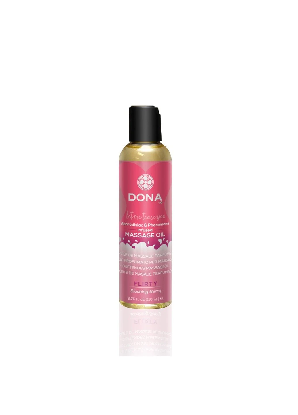 Массажное масло DONA Massage Oil FLIRTY - BLUSHING BERRY (110 мл) с феромонами и афродизиаками System JO (255169442)