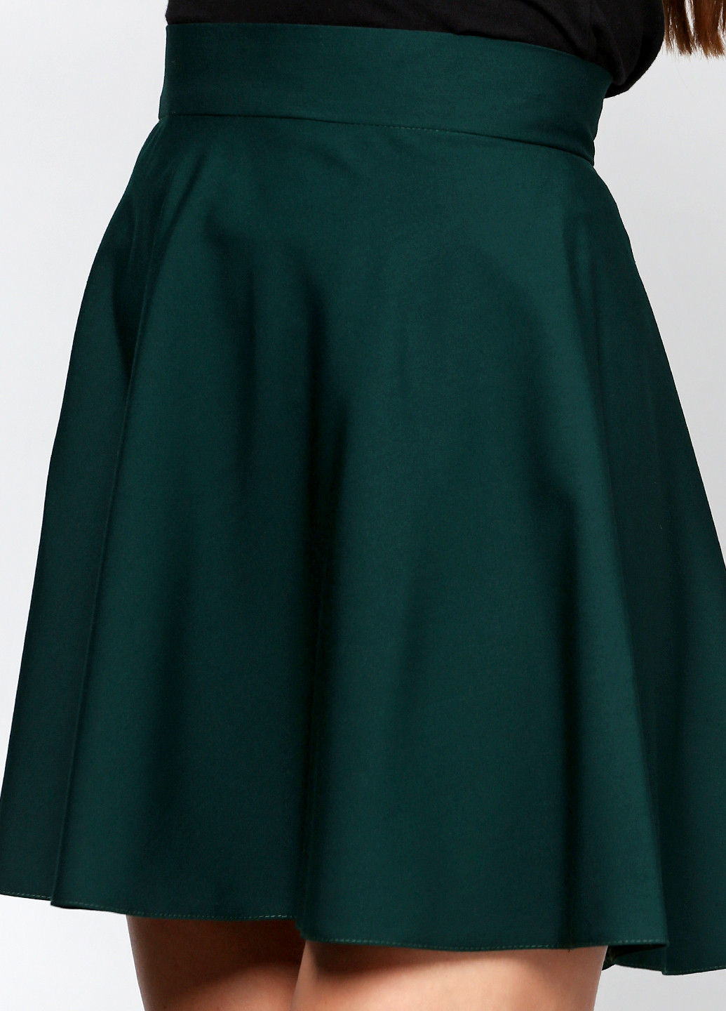 Бутылочная зеленая кэжуал однотонная юбка Alvina мини
