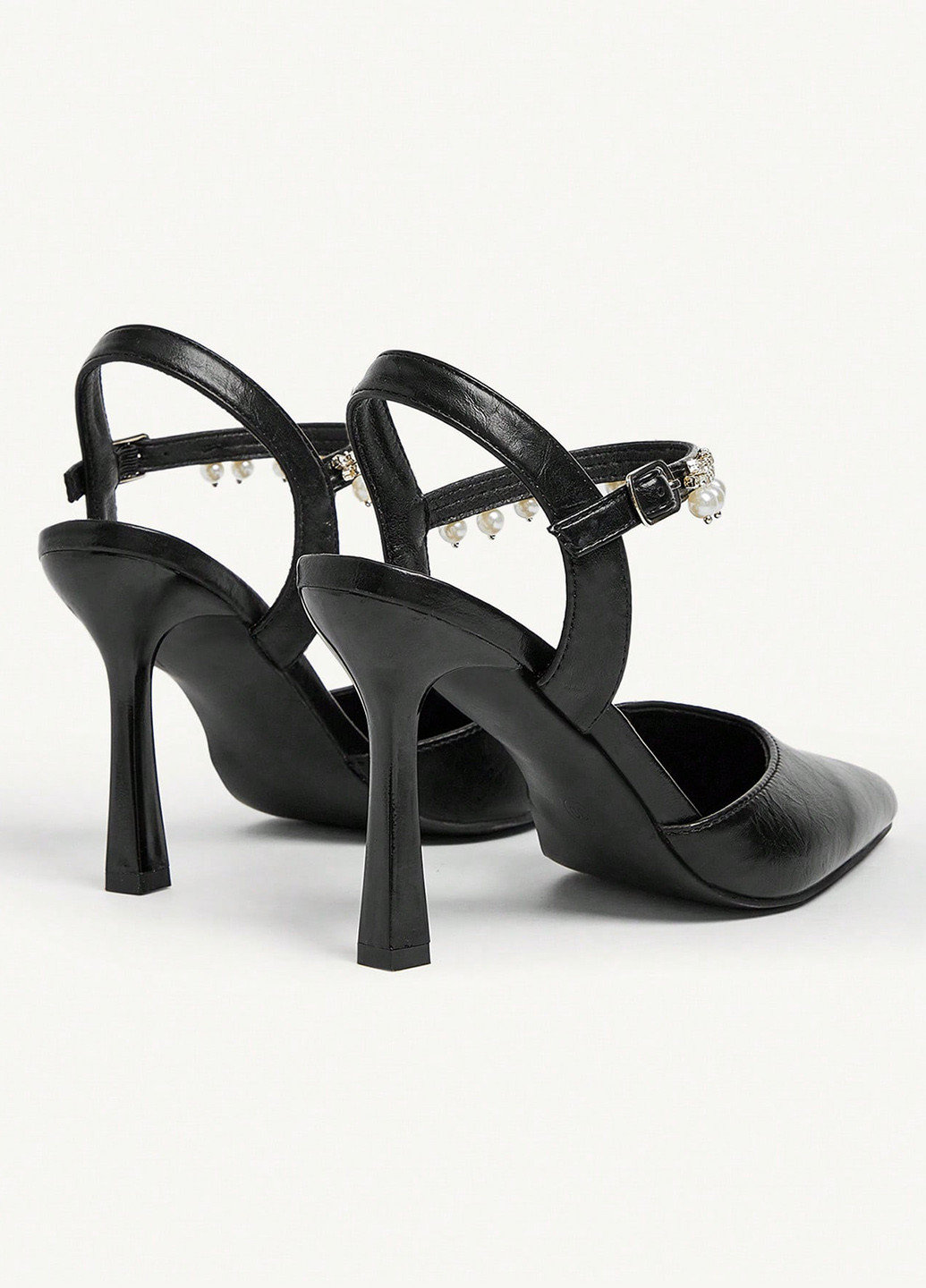 SHEIN Туфлі анкл страп чорний з штучна шкіра, китай — демісезон (366512249)