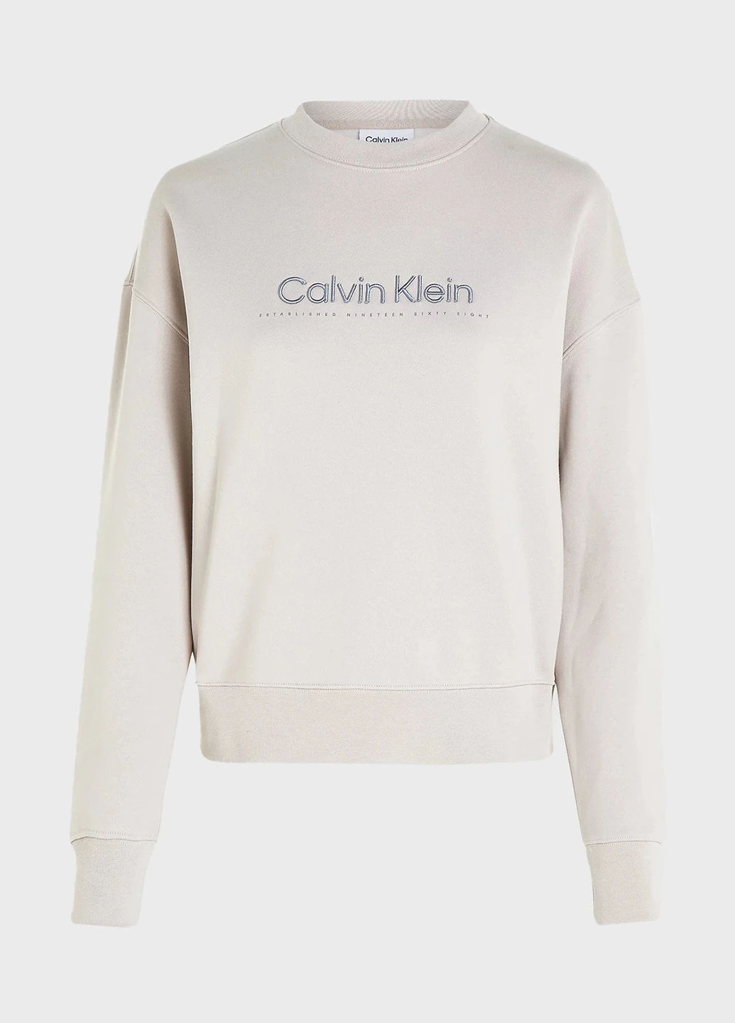 Айворі світшот Calvin Klein однотонний вишивка (343745164)