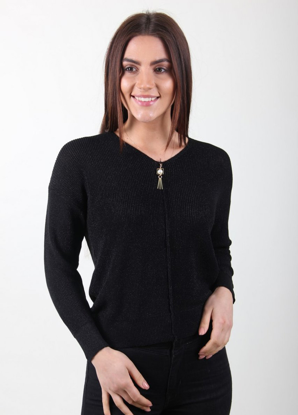 Чорний демісезонний пуловер пуловер LadiesFashion