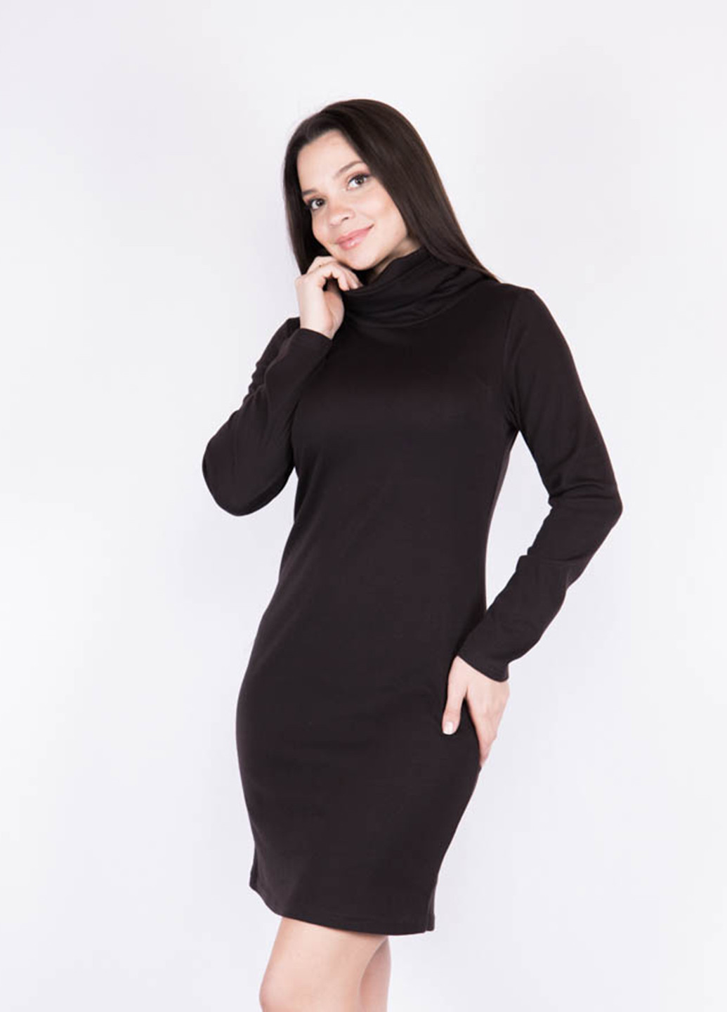 Черное кэжуал платье платье-водолазка Time of Style однотонное