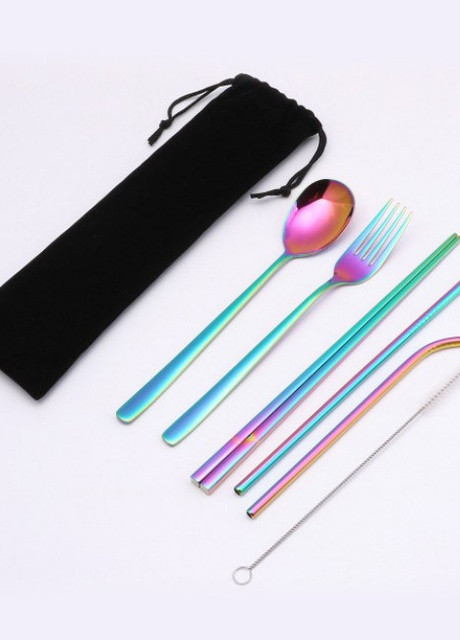 Набір столових приладів 6 предметів, в чехлі, райдужний More (253888763)