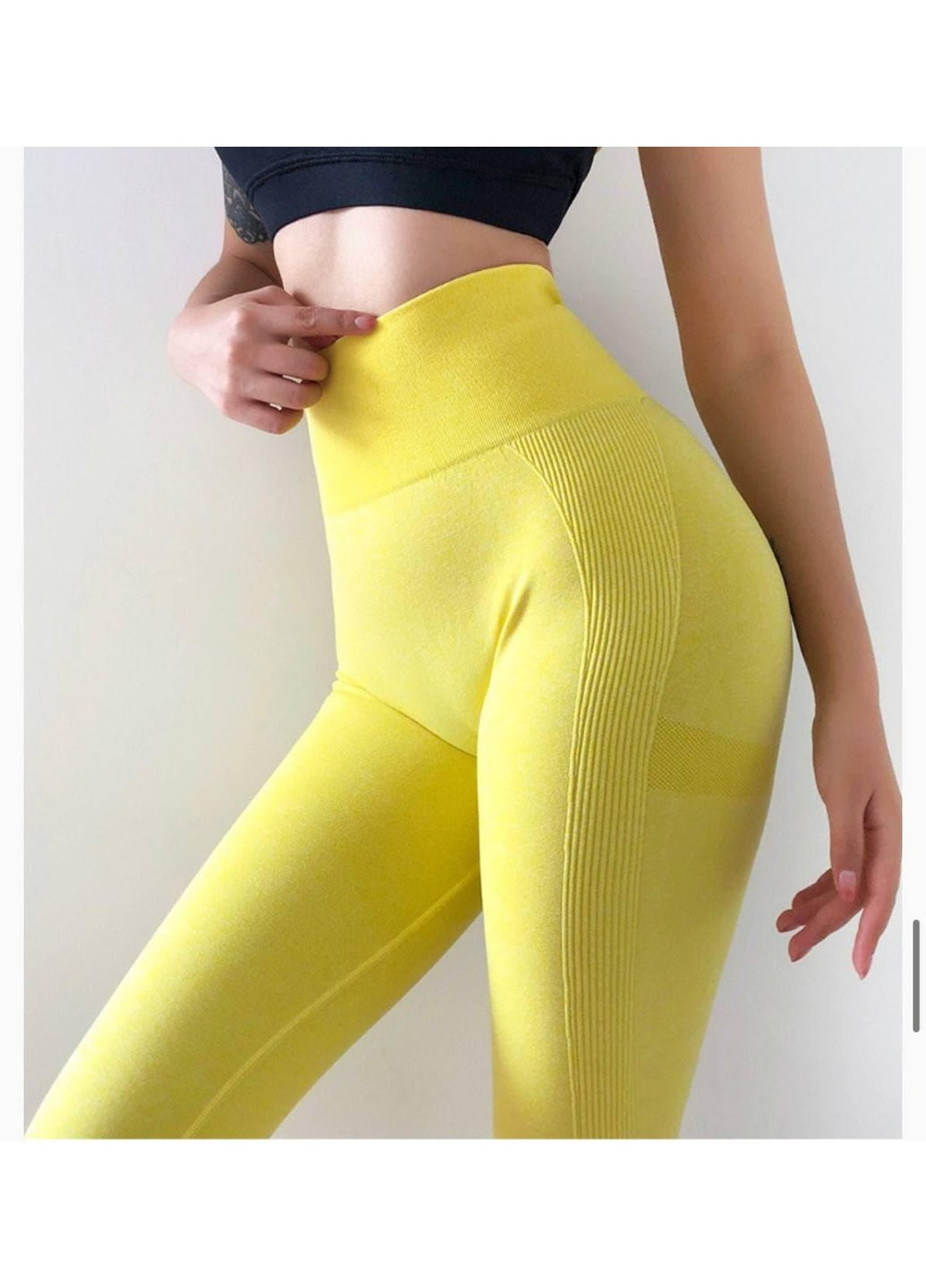 Легінси жіночі спортивні 6184 XL жовті Fashion (254441384)