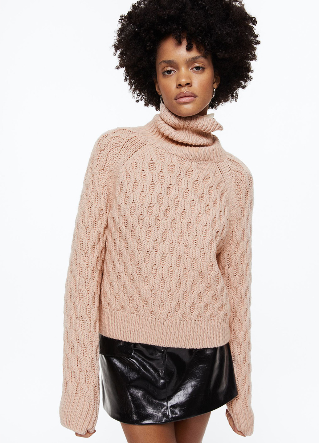 Оранжевый зимний светр зимовий вільного крою джемпер H&M
