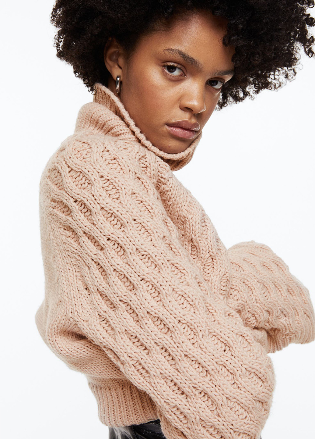 Оранжевый зимний светр зимовий вільного крою джемпер H&M