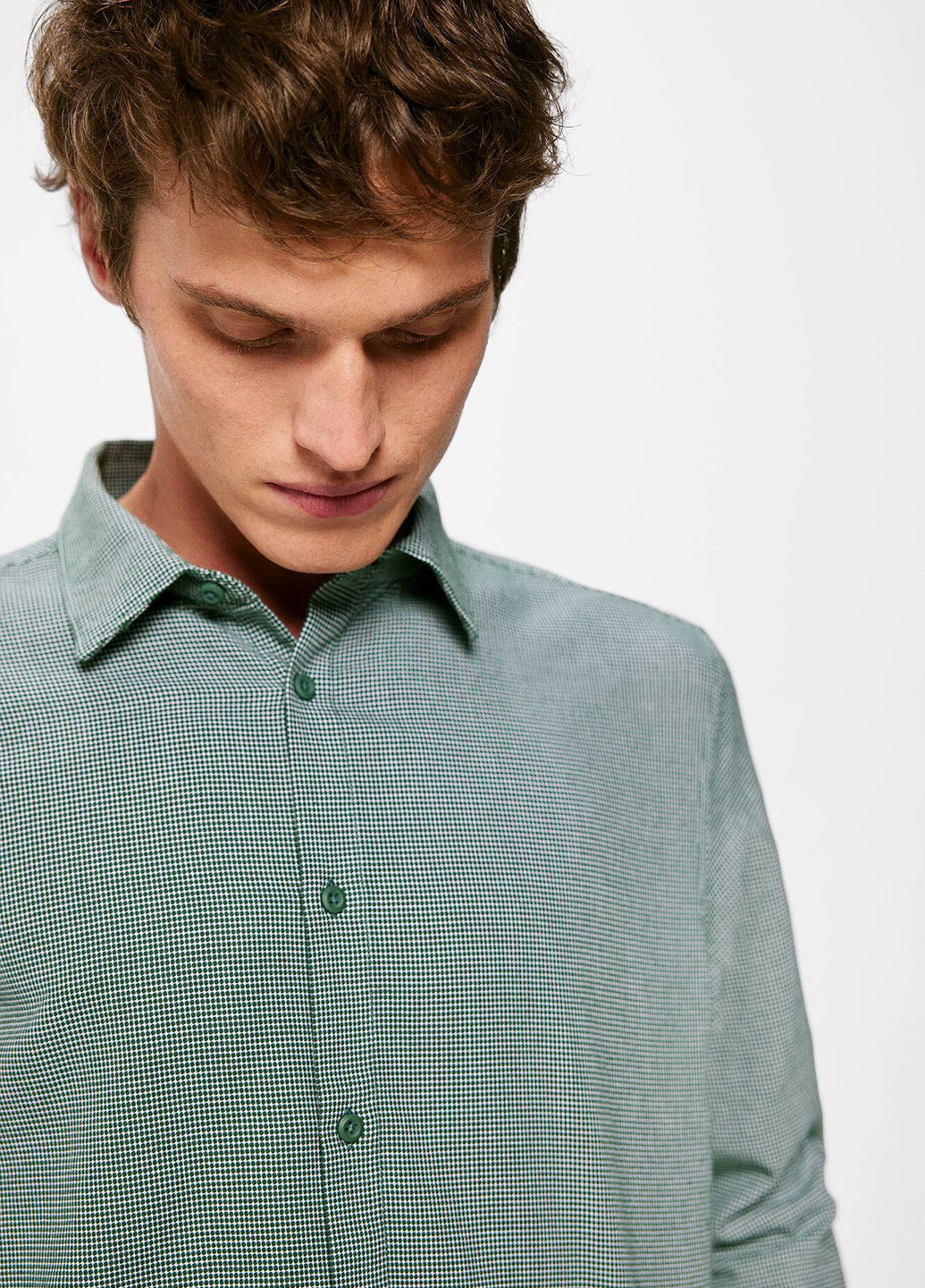 Зеленая кэжуал рубашка с геометрическим узором Springfield