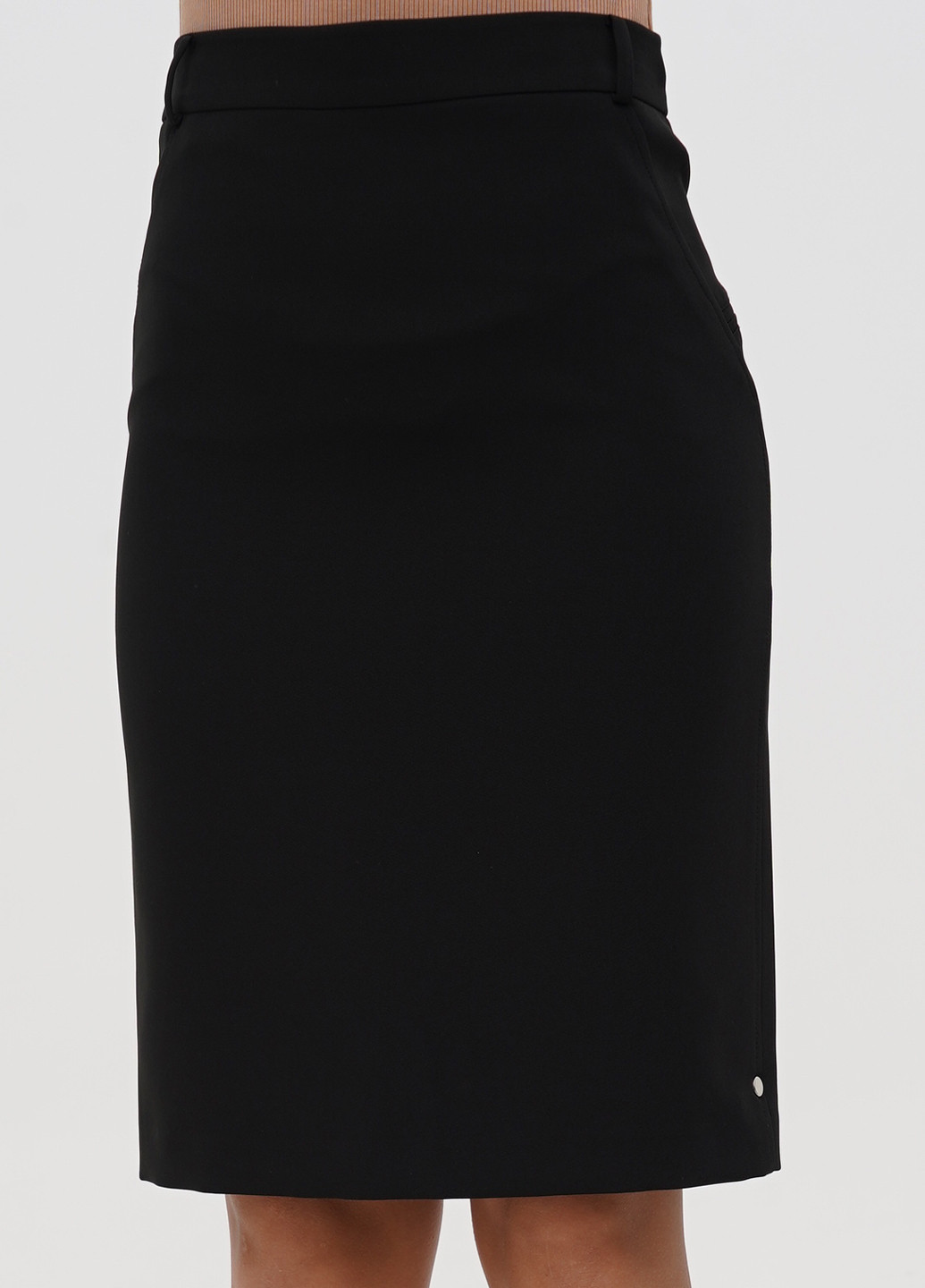 Черная кэжуал однотонная юбка Sassofono карандаш