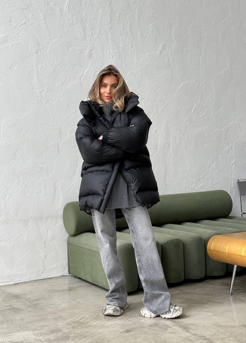 Чорний зимній Пуховик No Brand