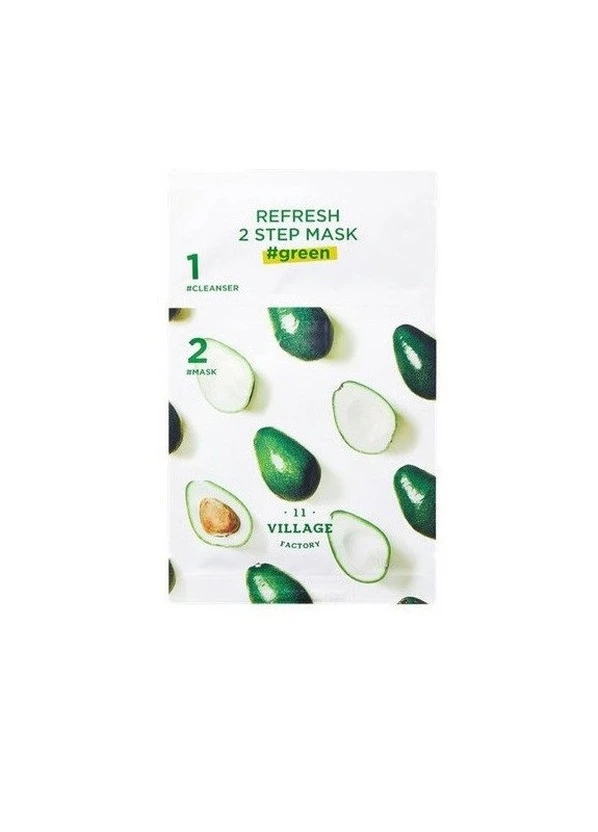 Двокрокова маска з зеленими екстрактами 11 FACTORY Refresh 2-step Mask Green VILLAGE (248204697)