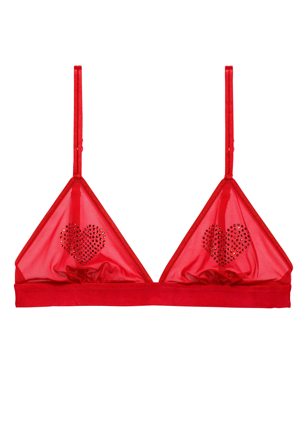 Червоний тріенджел бюстгальтер H&M без кісточок поліамід
