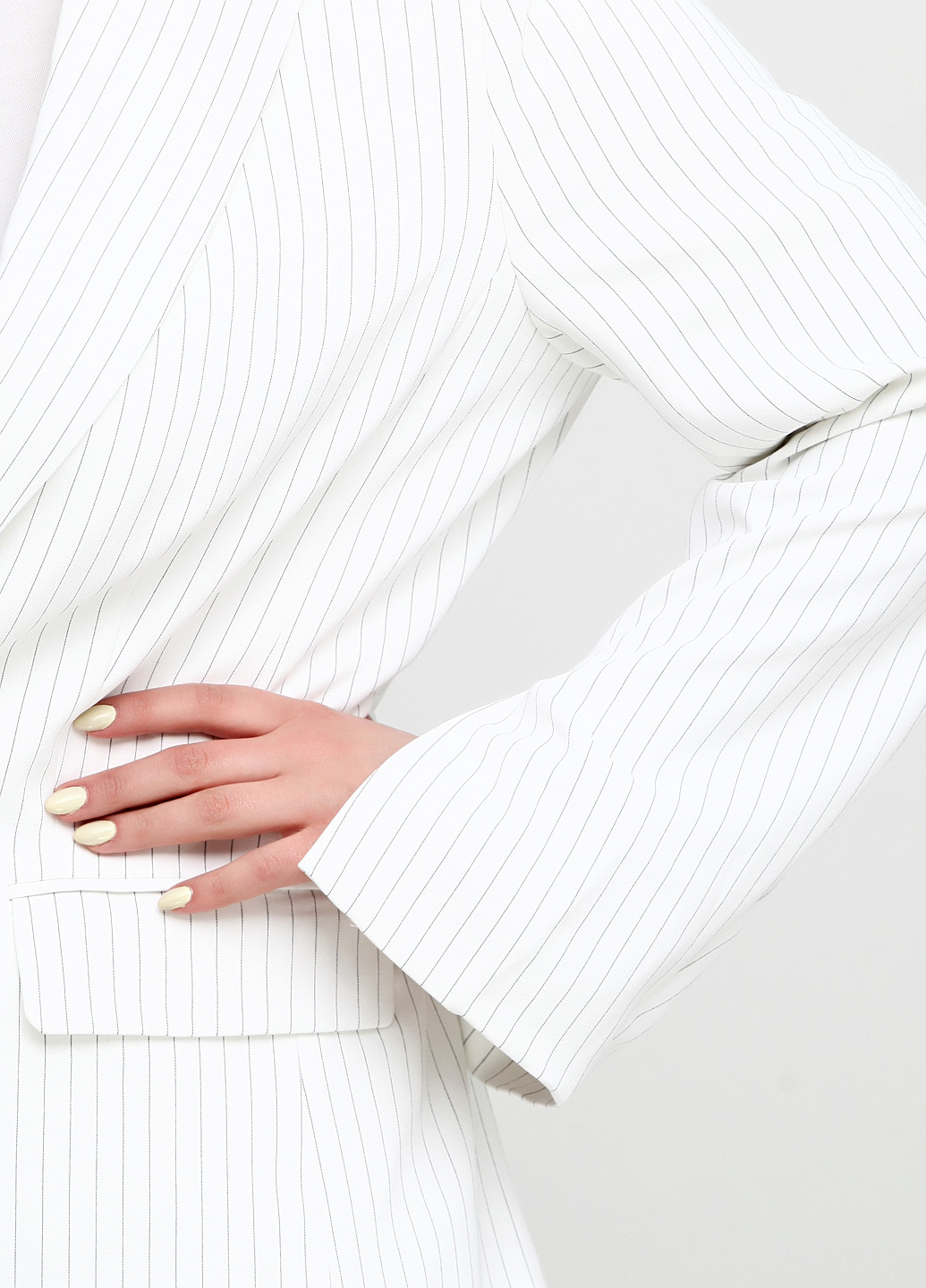 Белый женский жакет H&M полосатый - демисезонный
