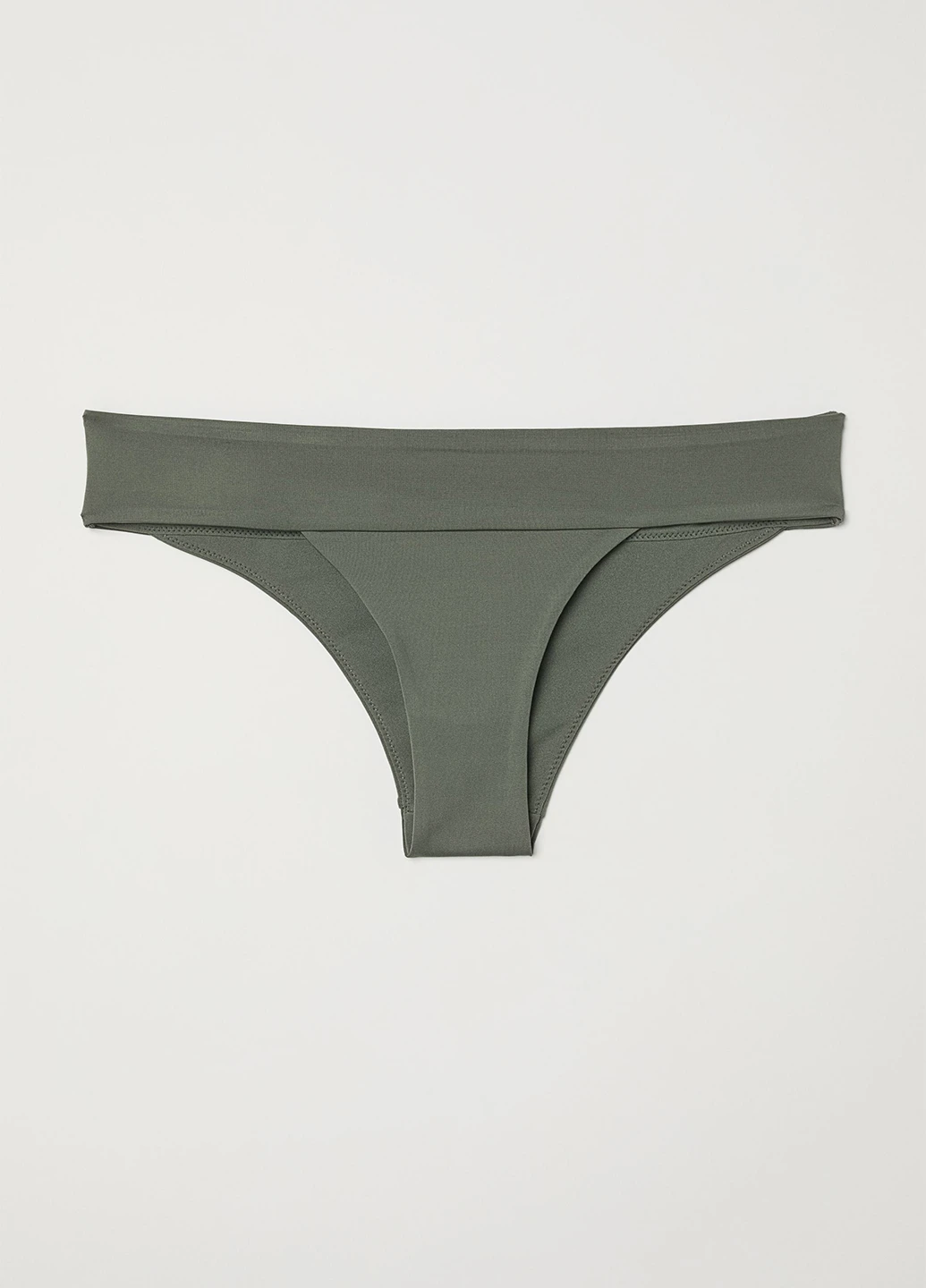 Оливковые (хаки) купальные трусики-плавки однотонные H&M