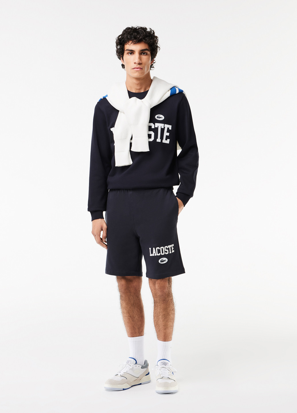 Темно-синій світшот Lacoste логотип нашивки (298072957)