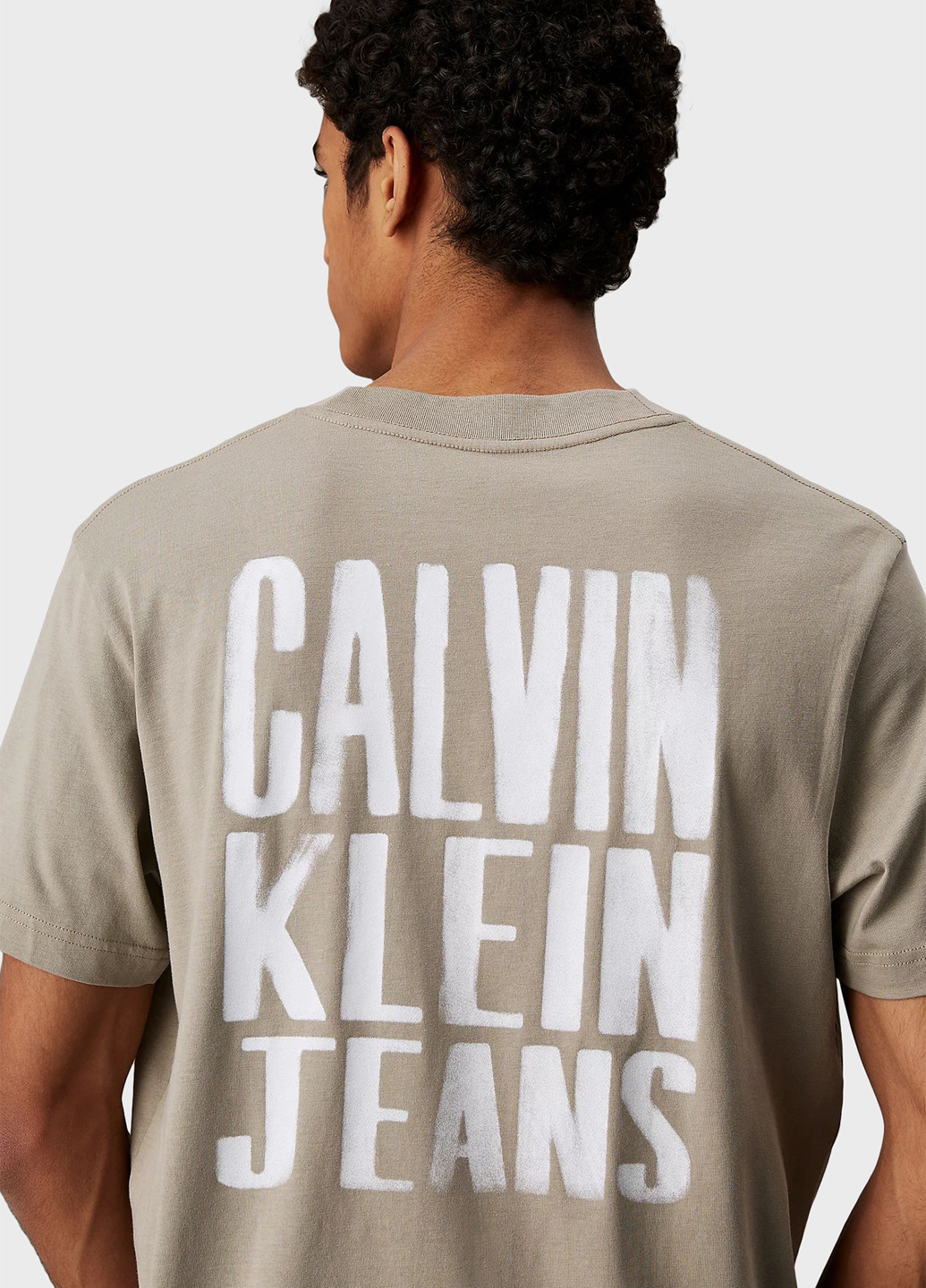 Серо-бежевая футболка Calvin Klein Jeans