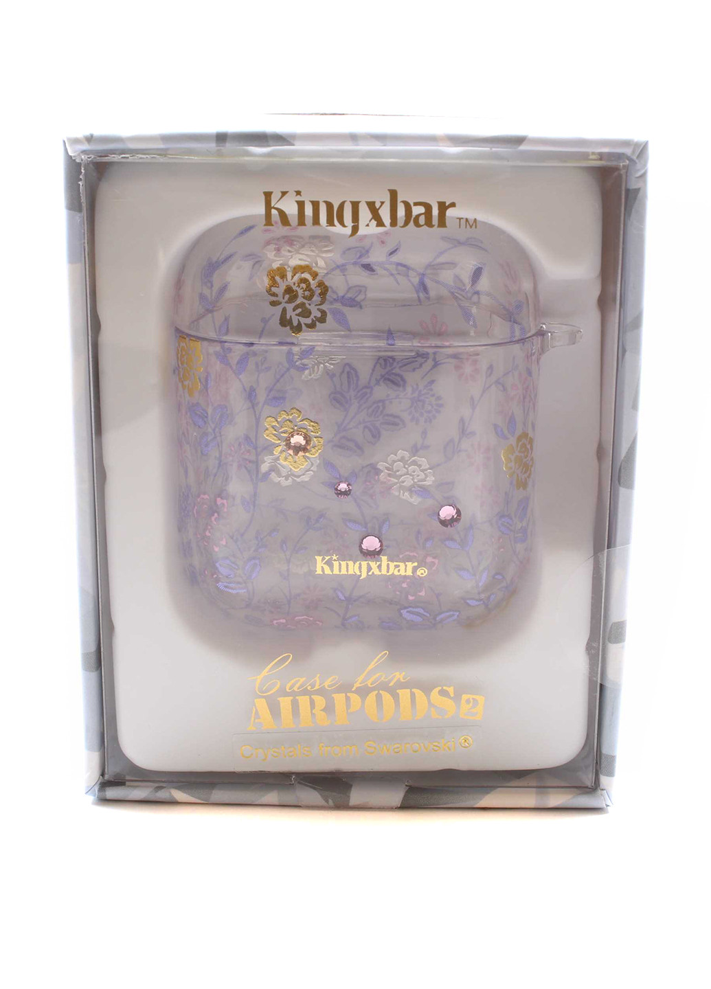 Чехол Swarovski Plastic Case Kingxbar for apple airpods pink-purple flower (178099588)