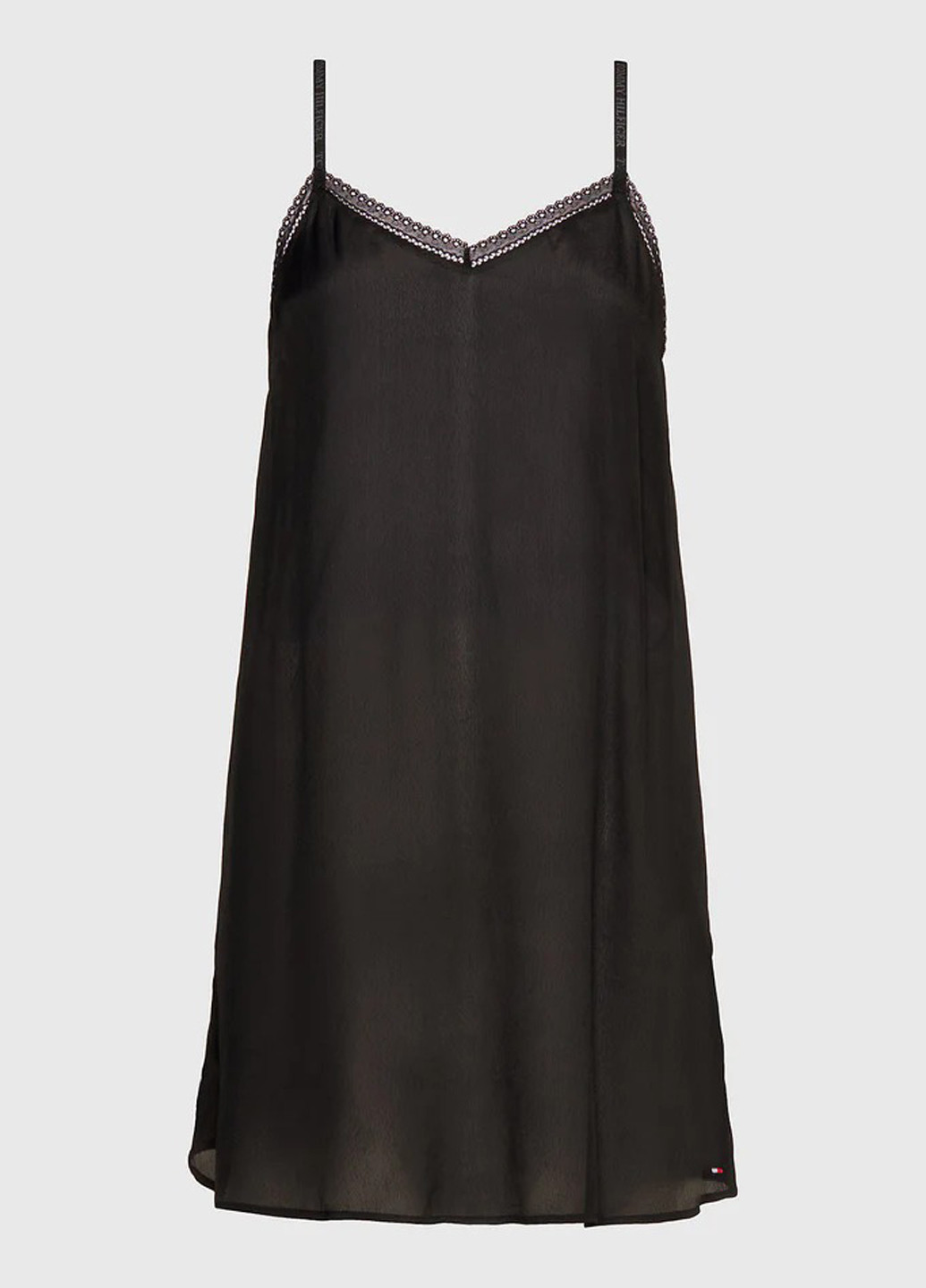 Черное домашнее платье а-силуэт Tommy Hilfiger однотонное