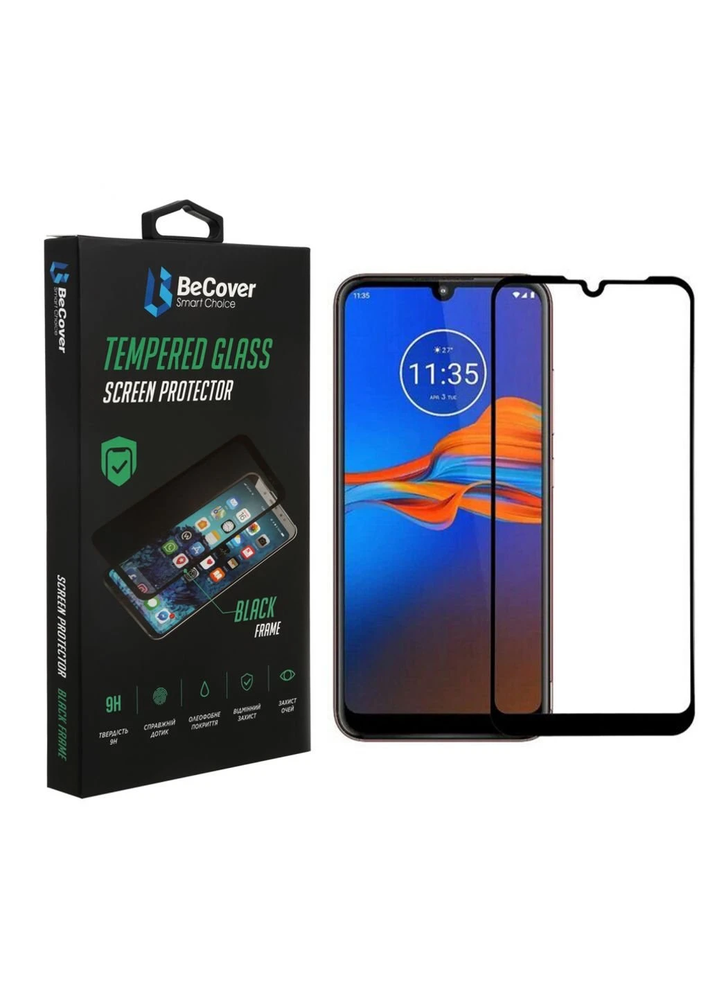 Скло захисне Motorola Moto E6i Black (706654) BeCover (249598978)