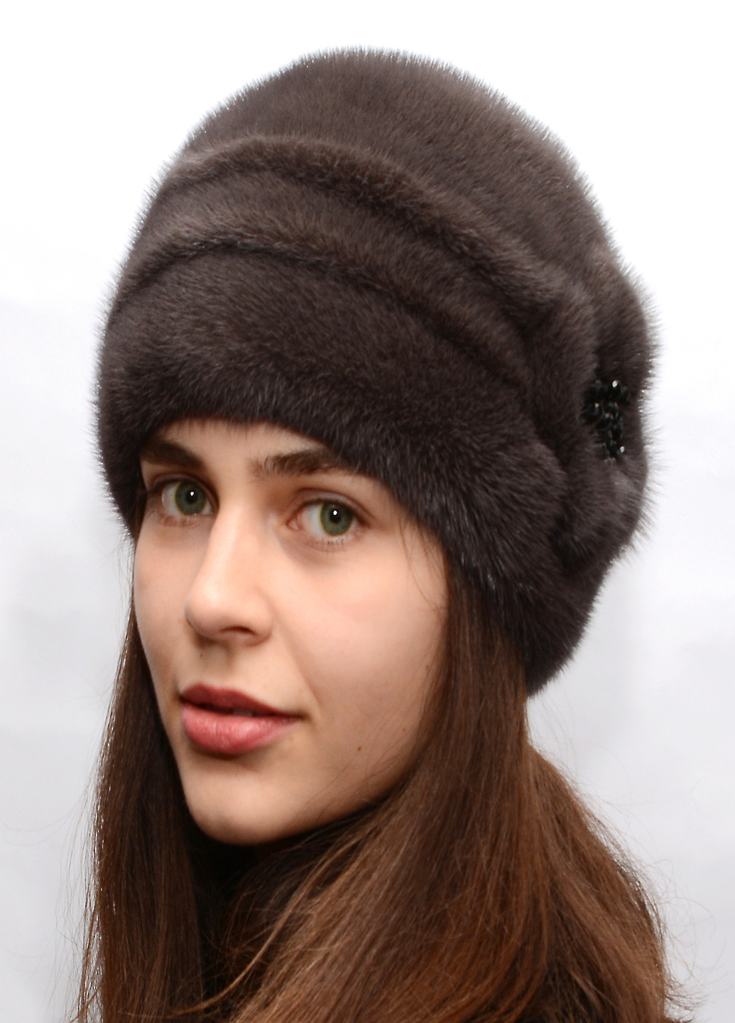 Жіноча зимова норкова шапка Меховой Стиль шарик бусы (211665187)