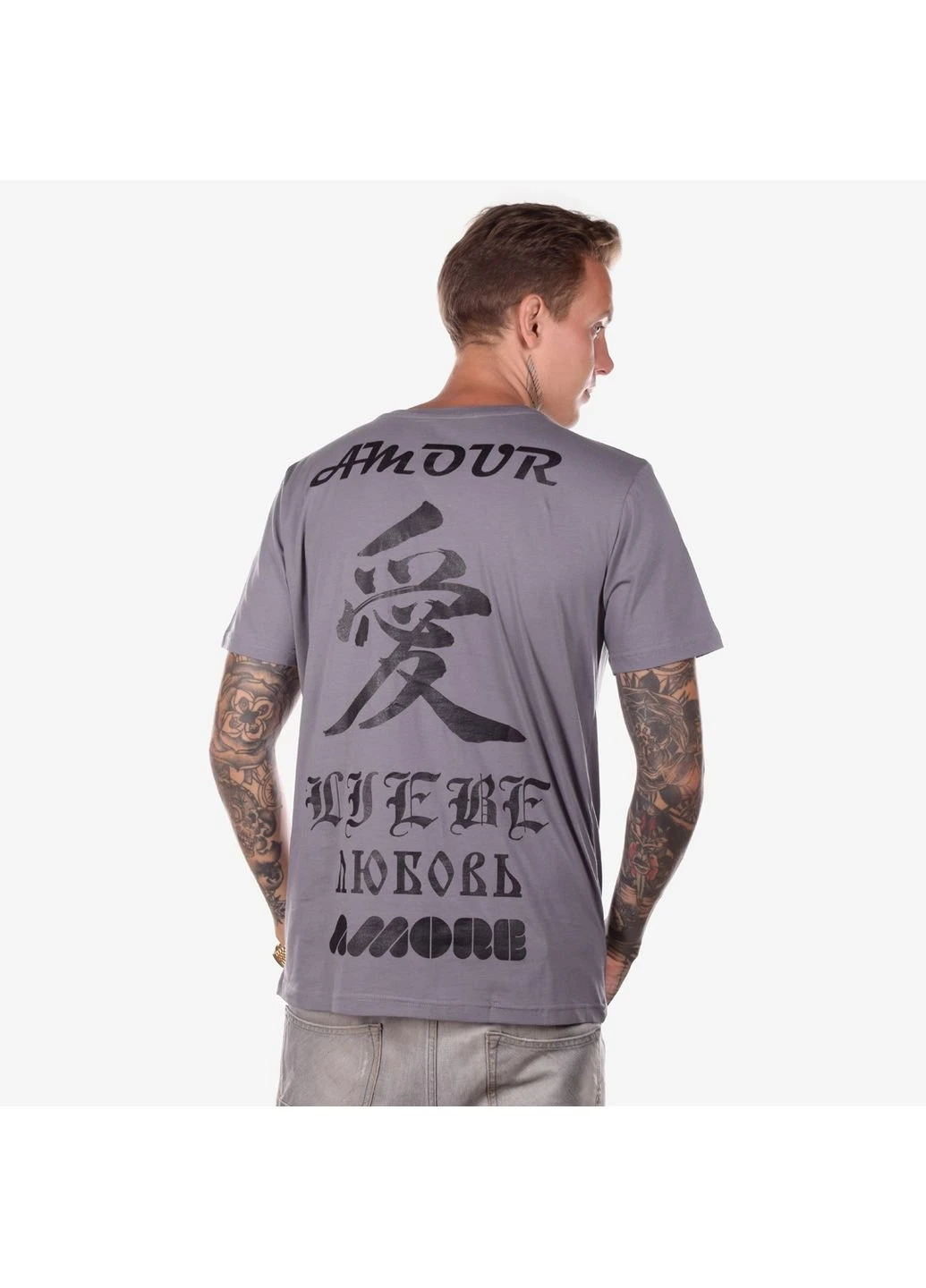 Графитовая футболка мужская love графитовый Power