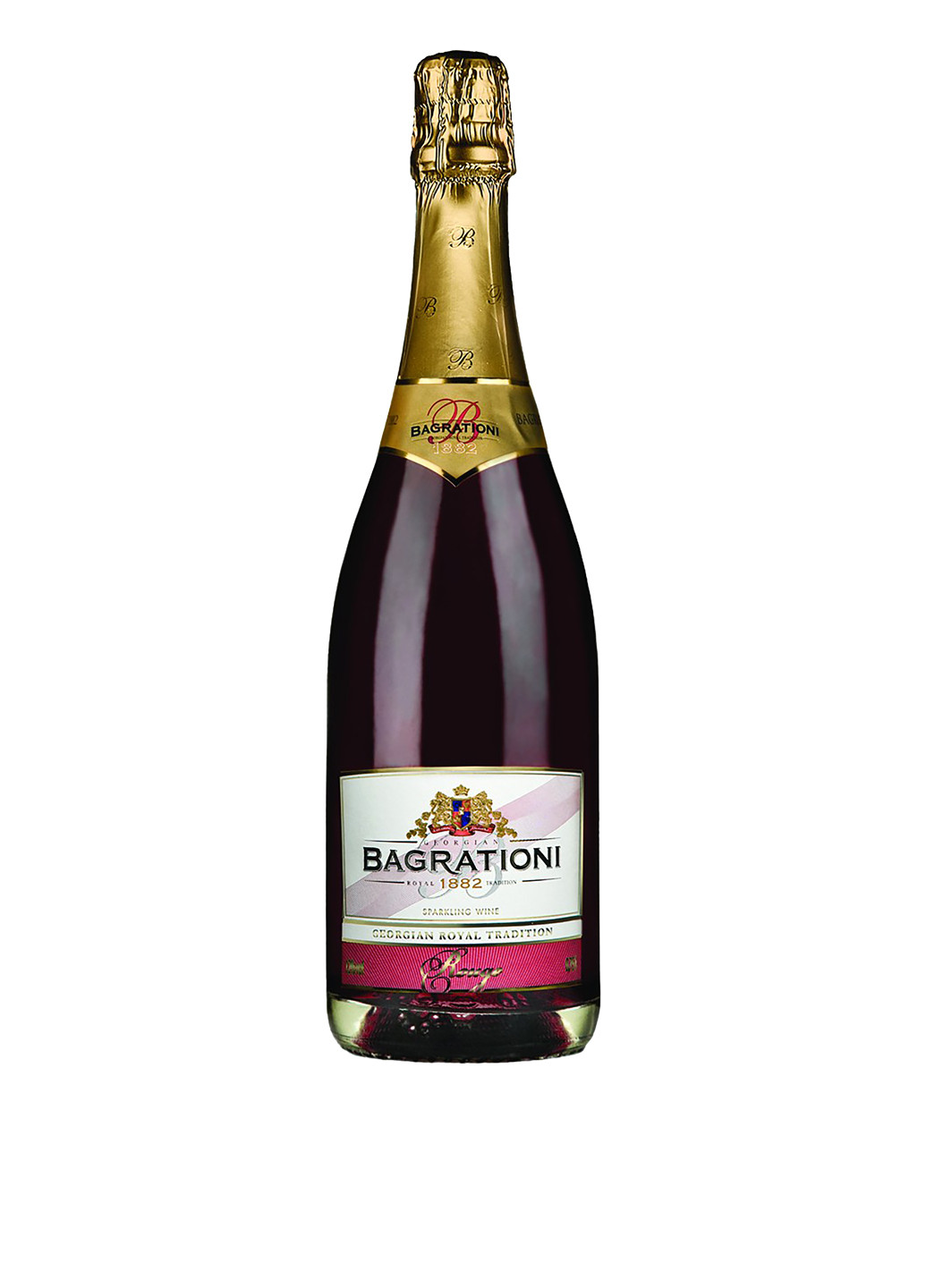 Вино игристое розовое полусладкое, 0,75 л Багратиони розовое