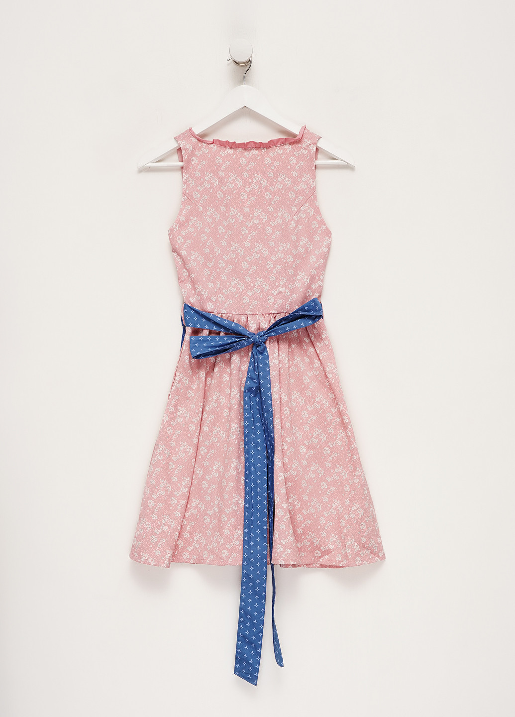 Розовое кэжуал платье клеш H&M с цветочным принтом