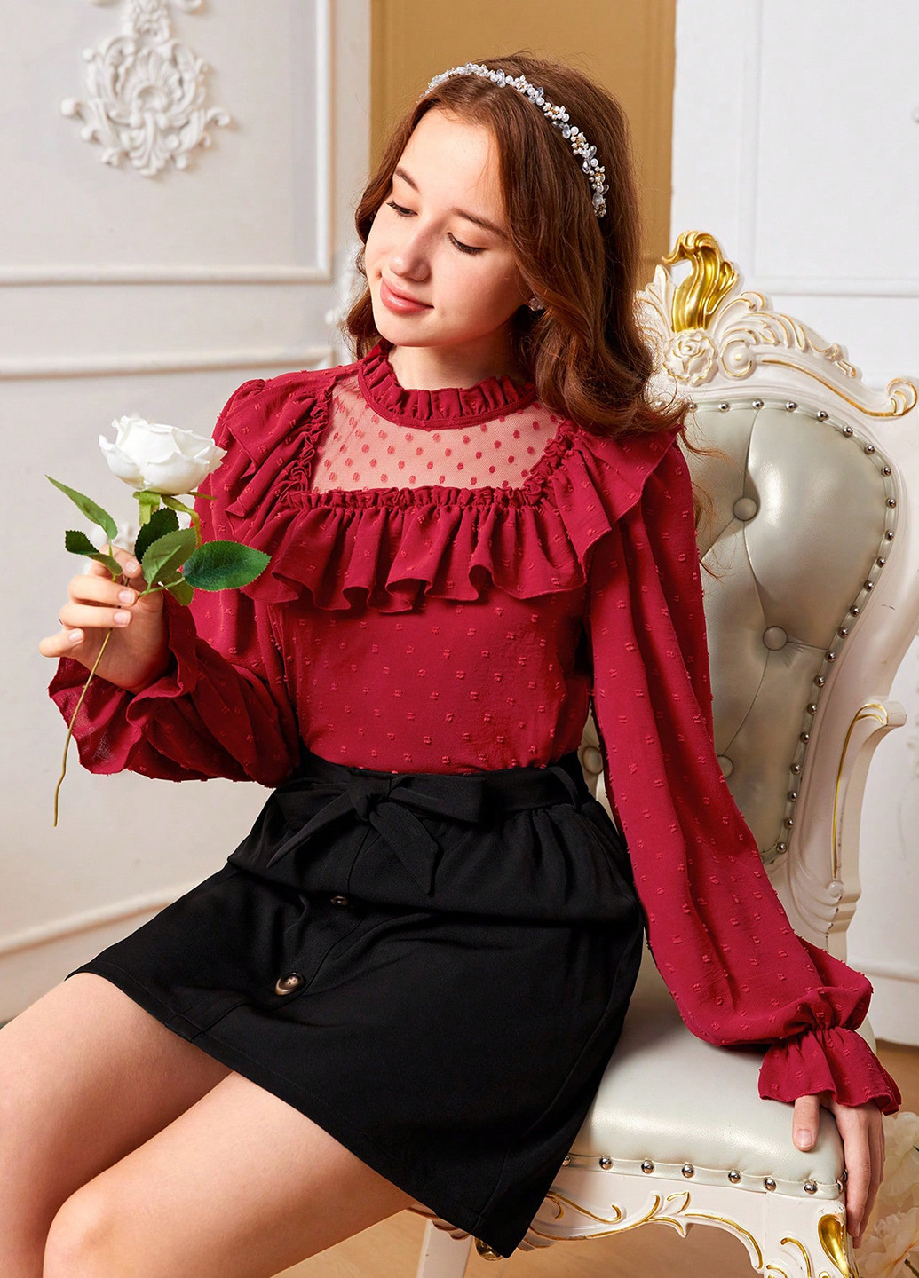 Комбінований демісезонний комплект (блуза, спідниця) SHEIN