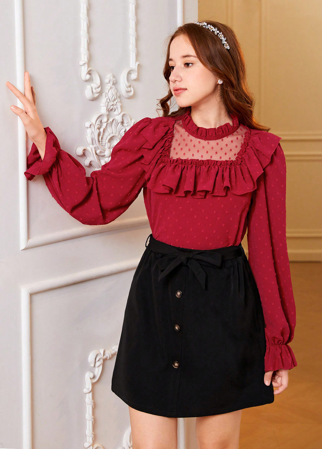 Комбінований демісезонний комплект (блуза, спідниця) SHEIN