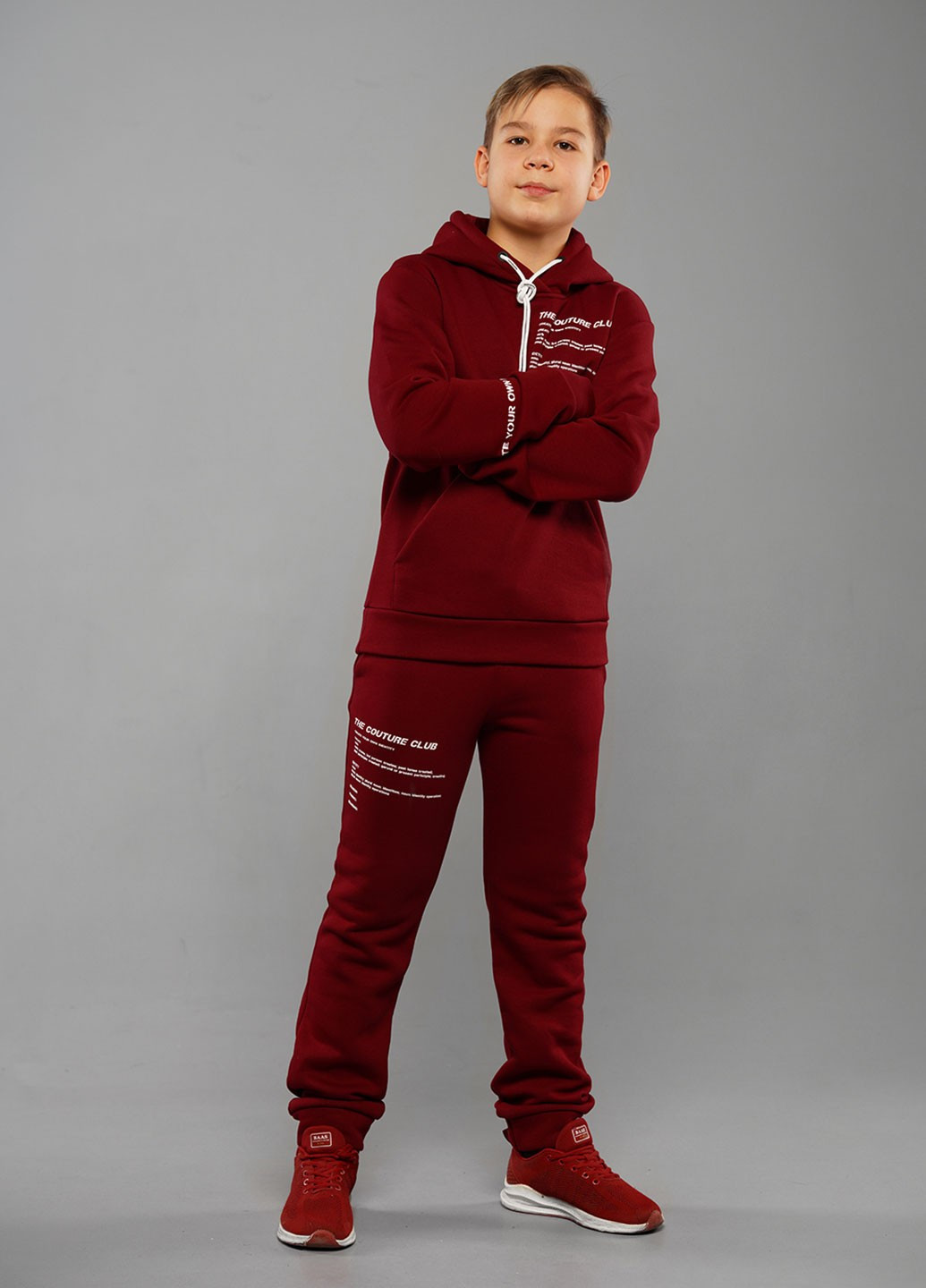 Бордовий зимній зимовий спортивний костюм брючний Tiaren Лео