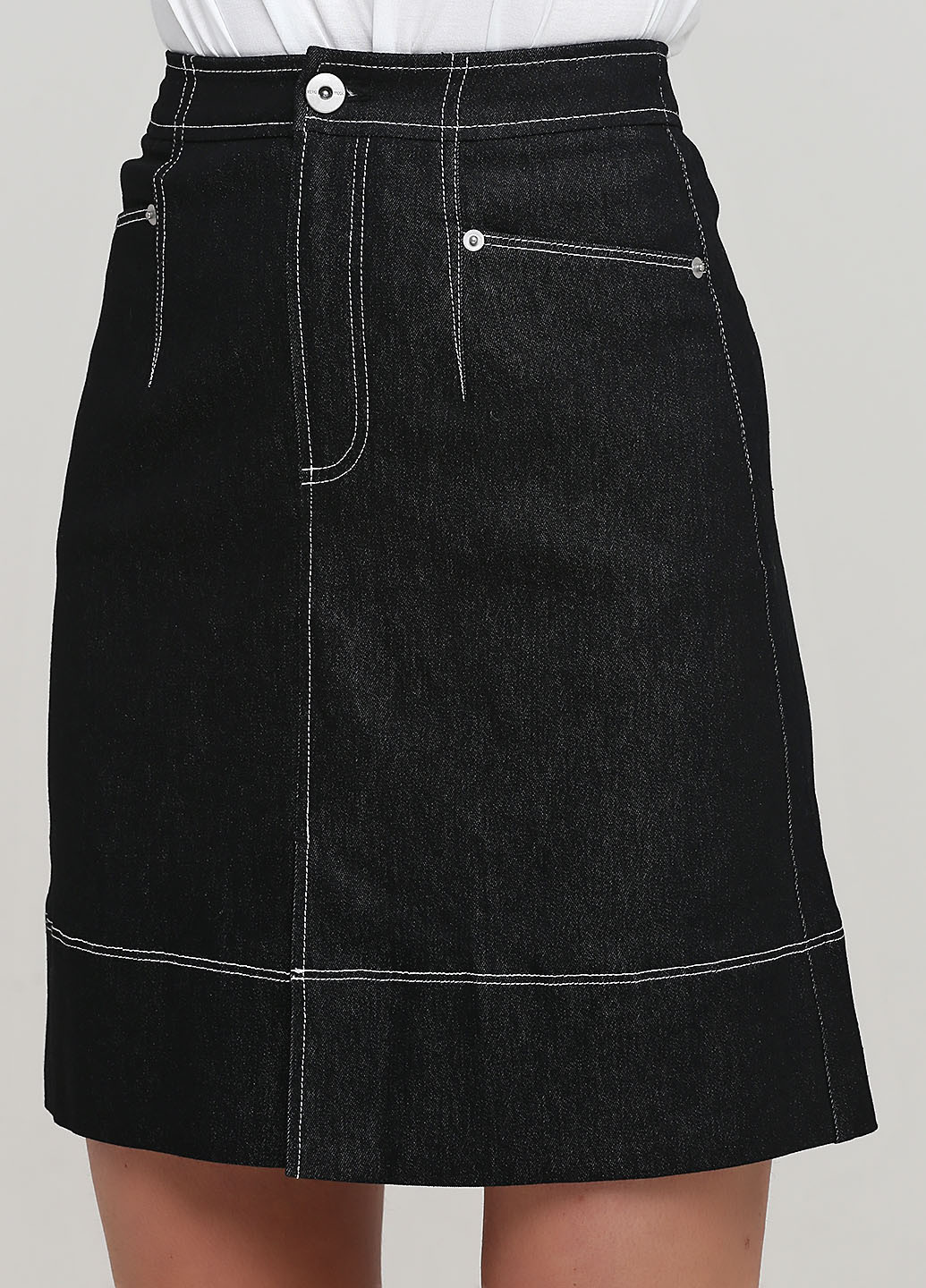 Черная джинсовая однотонная юбка Vero Moda