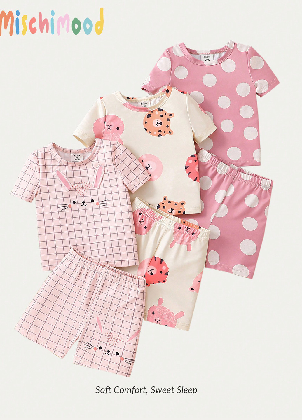 Комбінована всесезон піжама (футболка (3 шт.), шорти (3 шт.)) футболка + шорти SHEIN