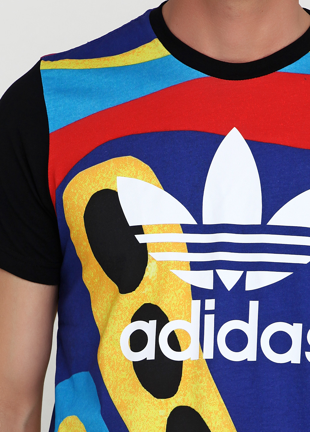 Комбинированная футболка с коротким рукавом adidas
