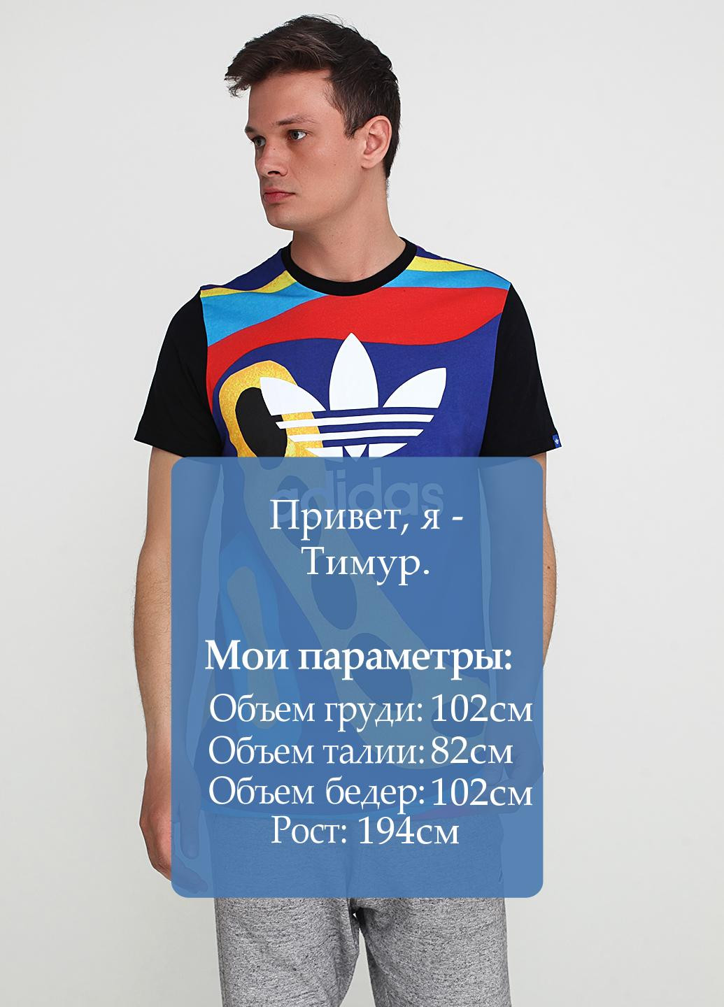 Комбинированная футболка с коротким рукавом adidas