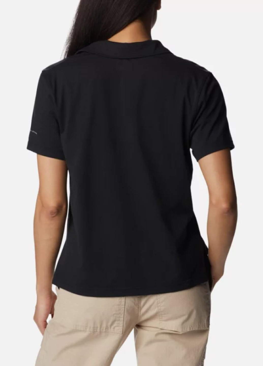 Черная женская футболка-поло Columbia с логотипом