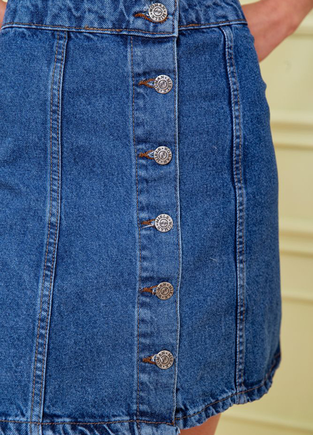 Синяя джинсовая однотонная юбка Ager
