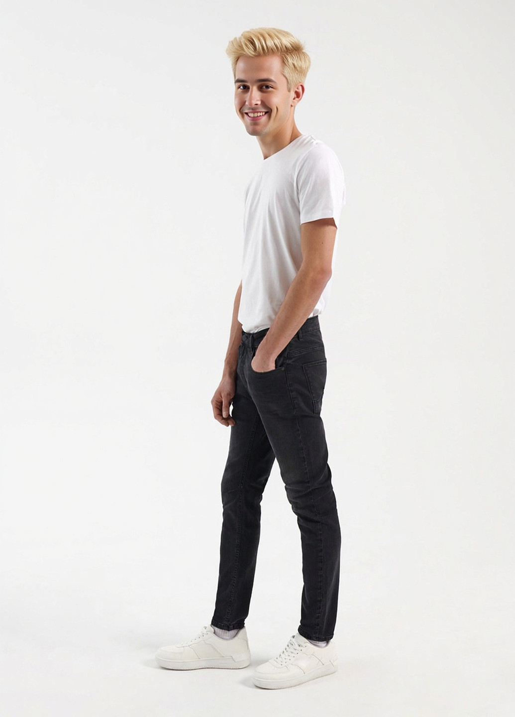 Графитовые демисезонные скинни джинсы House