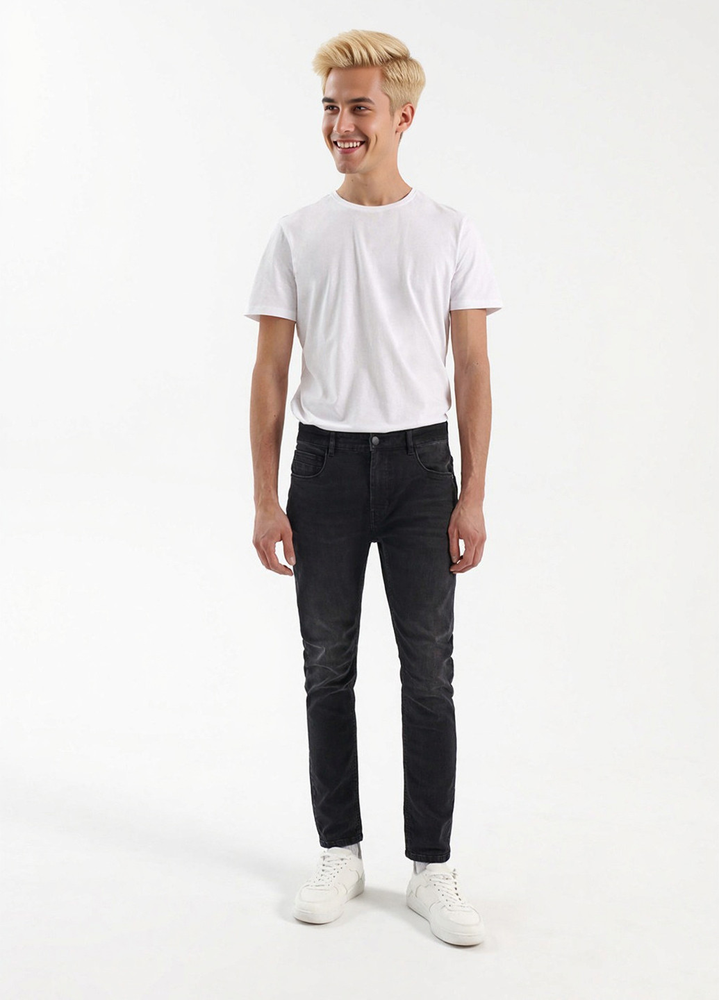 Графитовые демисезонные скинни джинсы House