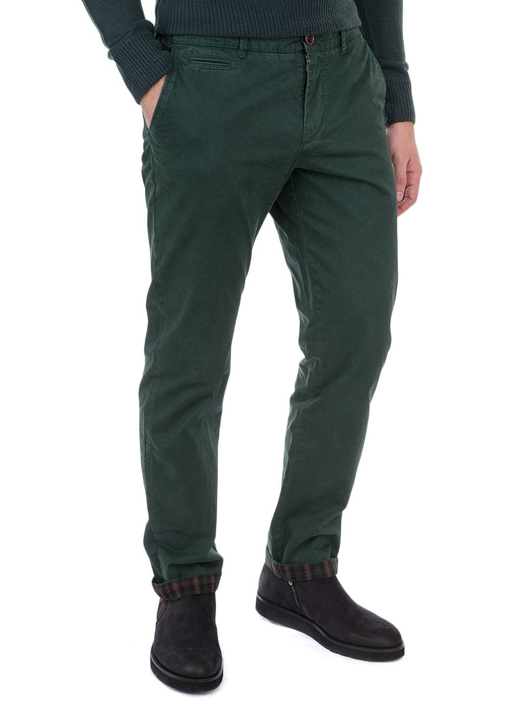 Темно-зеленые кэжуал демисезонные прямые брюки Mc Neal