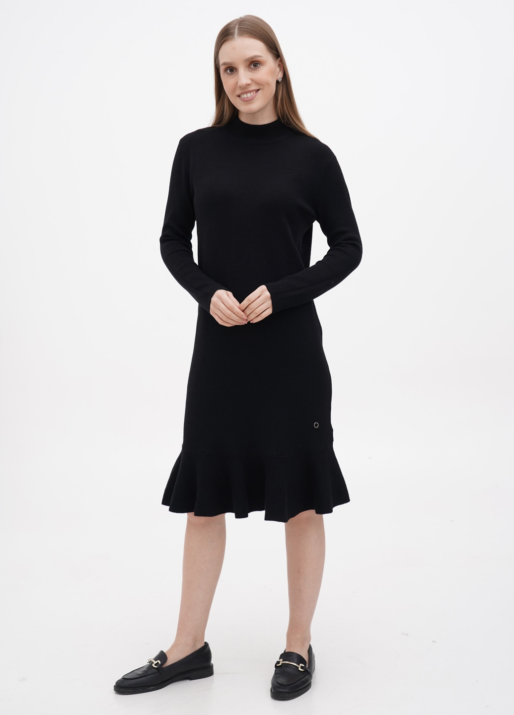 Черное кэжуал платье платье-свитер LF Women однотонное