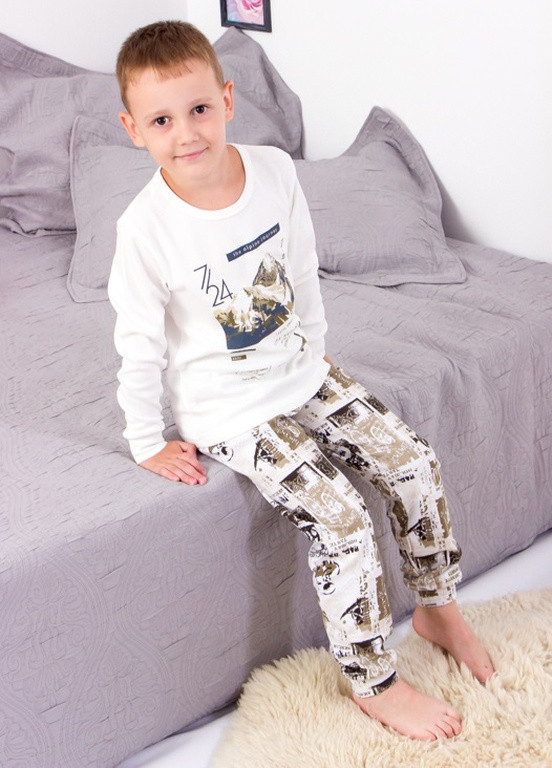 Молочная всесезон пижама для мальчика Носи своє 6076