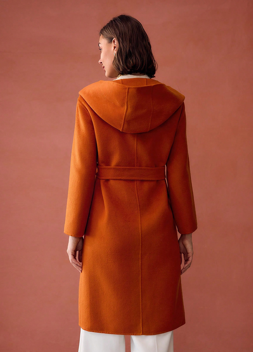 Охряное демисезонное Пальто однобортное SHEIN