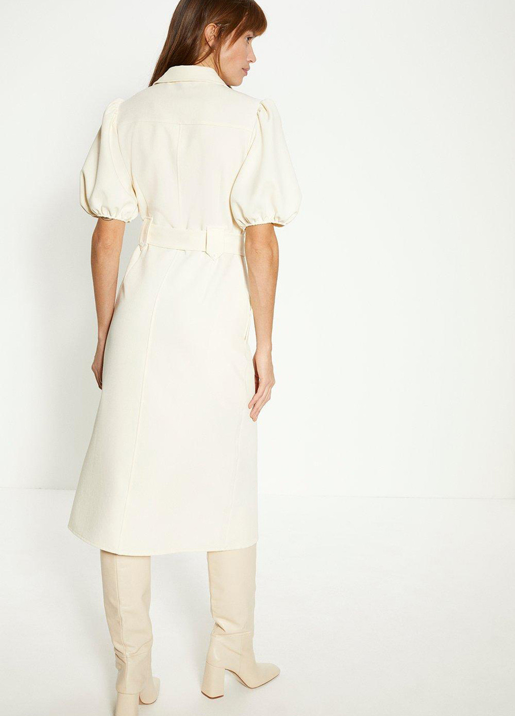 Молочное кэжуал платье рубашка Oasis однотонное