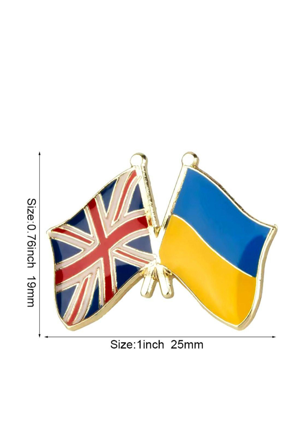 Значок-пін (friendship flag) Україна - Великобританія, 25х19 мм No Brand (306443963)